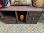 Primitive Wooden Four Drawer Cubby 21x11x7 Red
