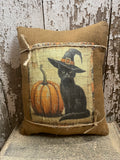 Small Primitive Fall Feedsac Pillow 10x8