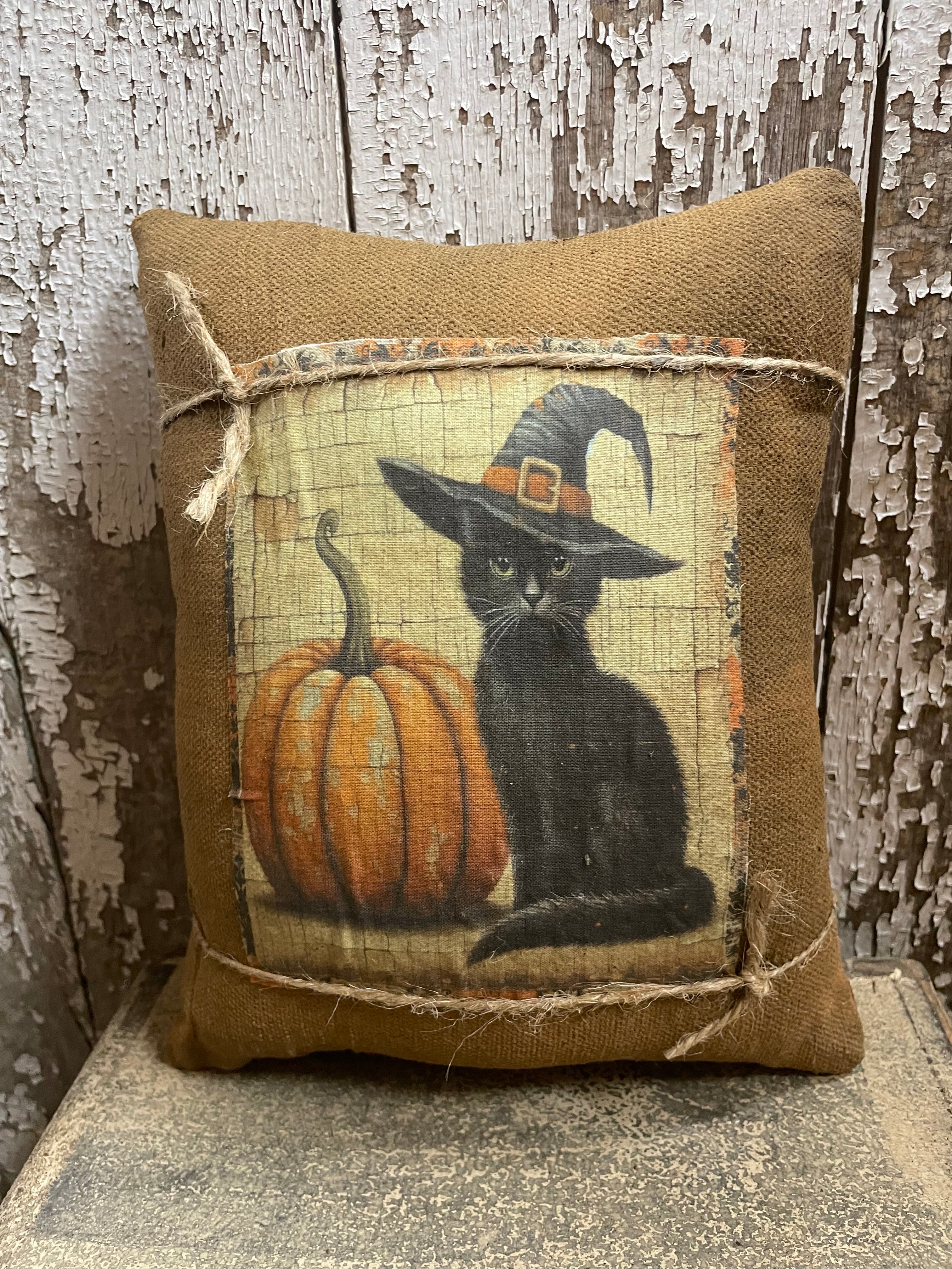 Small Primitive Fall Feedsac Pillow 10x8