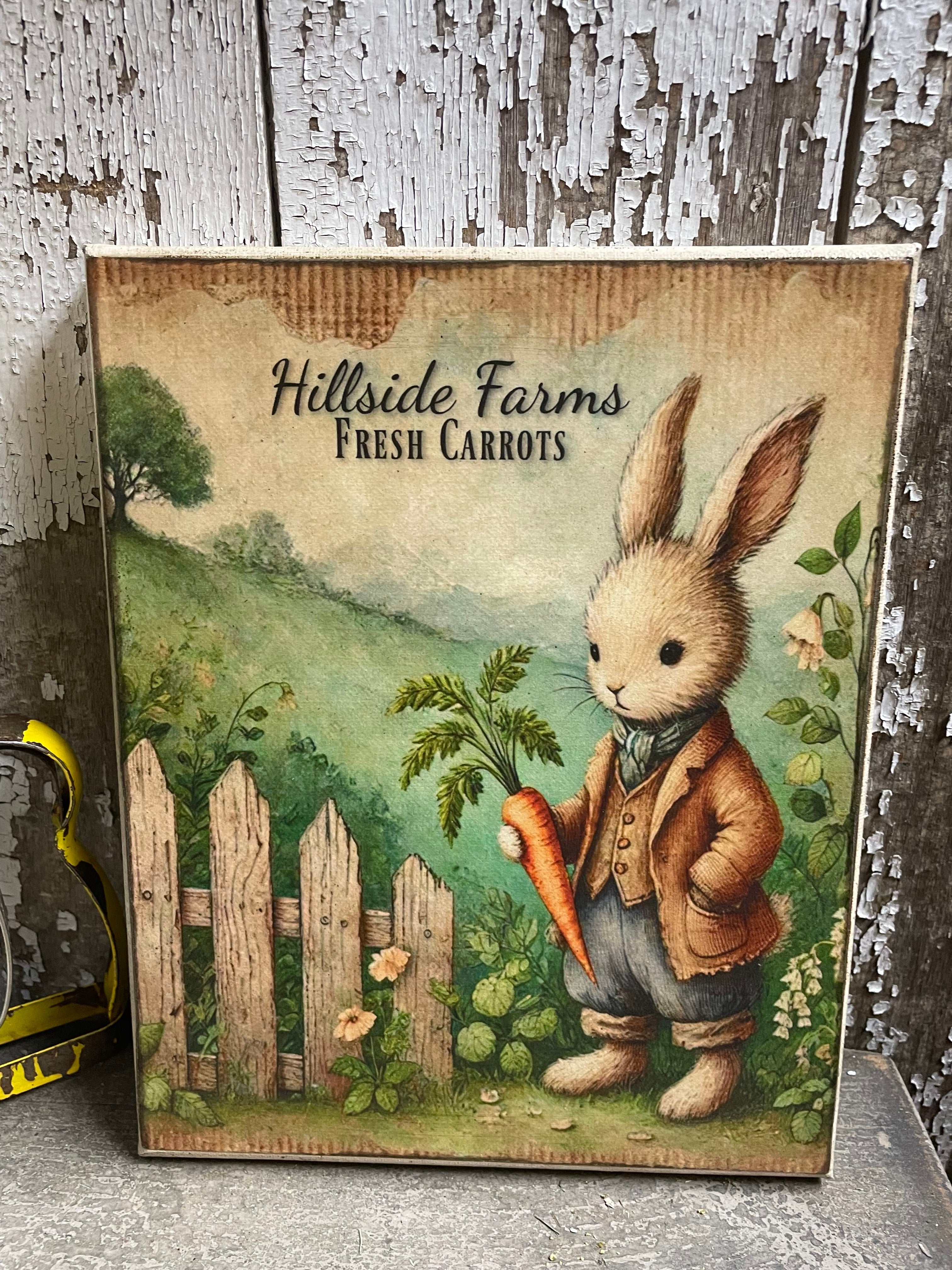 Primitive Easter Grungy Decorative Canvas Print 8x10