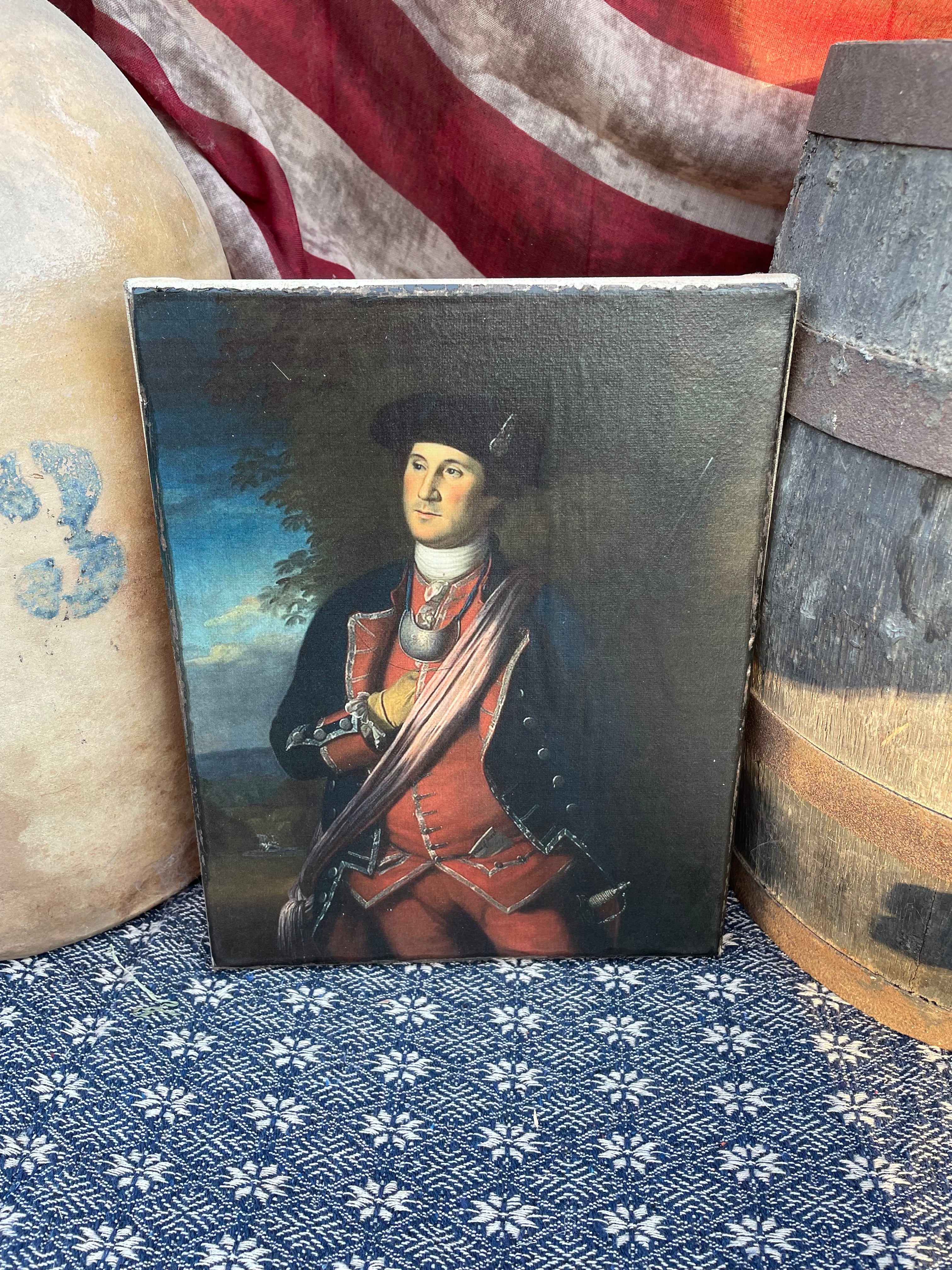Primitive Americana Grungy Decorative Canvas Print 8x10