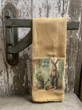 Primitive Decorative Easter Flour Sac Towel With Picture 28x29