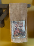 Primitive Decorative Americana Flour Sac Towel With Picture 28x29