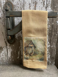 Primitive Decorative Easter Flour Sac Towel With Picture 28x29