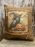 Small Primitive Fall Feedsac Pillow 10x8