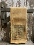 Primitive Decorative Easter Flour Sac Towel With Picture 28x29