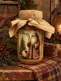 Primitive Winter Pantry Jar 6x4