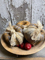 3 Primitive Blackened Wax Bundt Cake Bowl Fillers 3x2