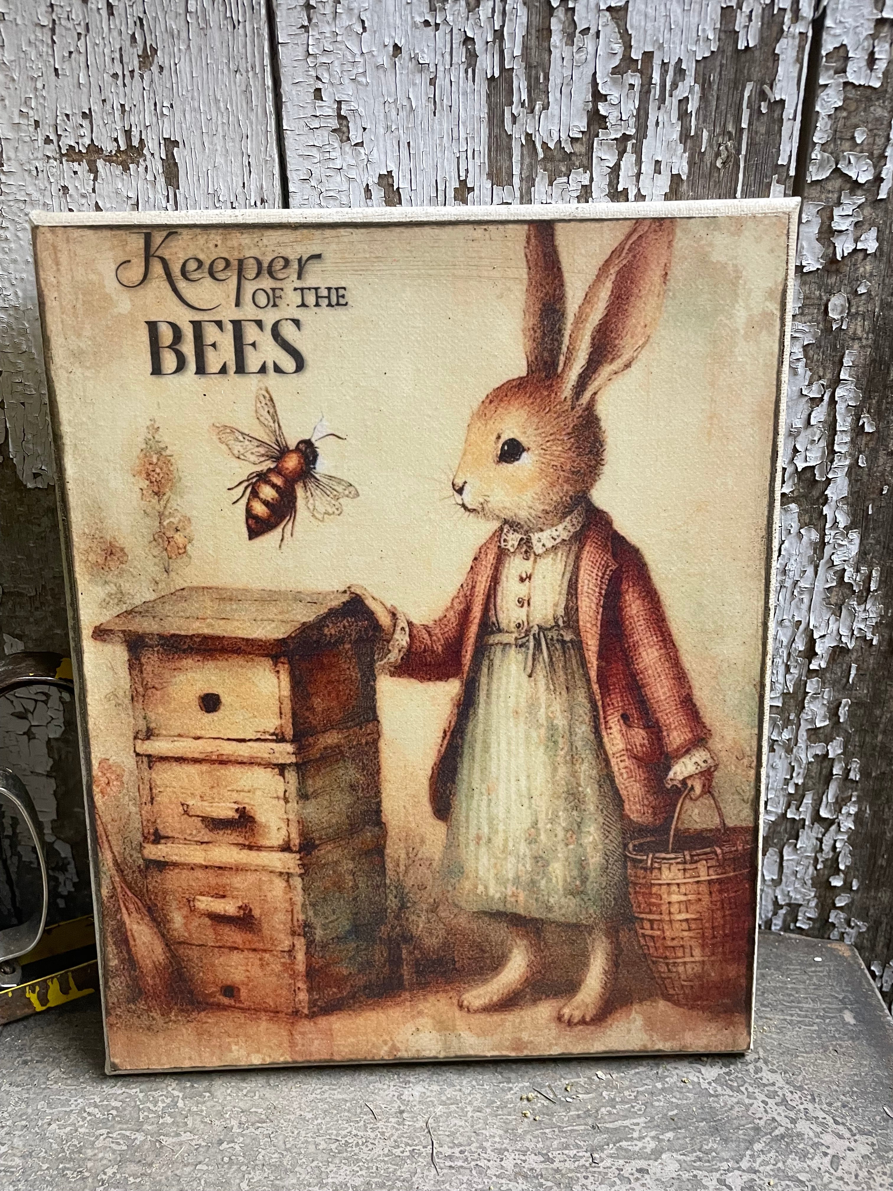 Primitive Easter Grungy Decorative Canvas Print 8x10