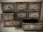Primitive Wooden Eight Drawer Apothecary 18x12x8 Antique White