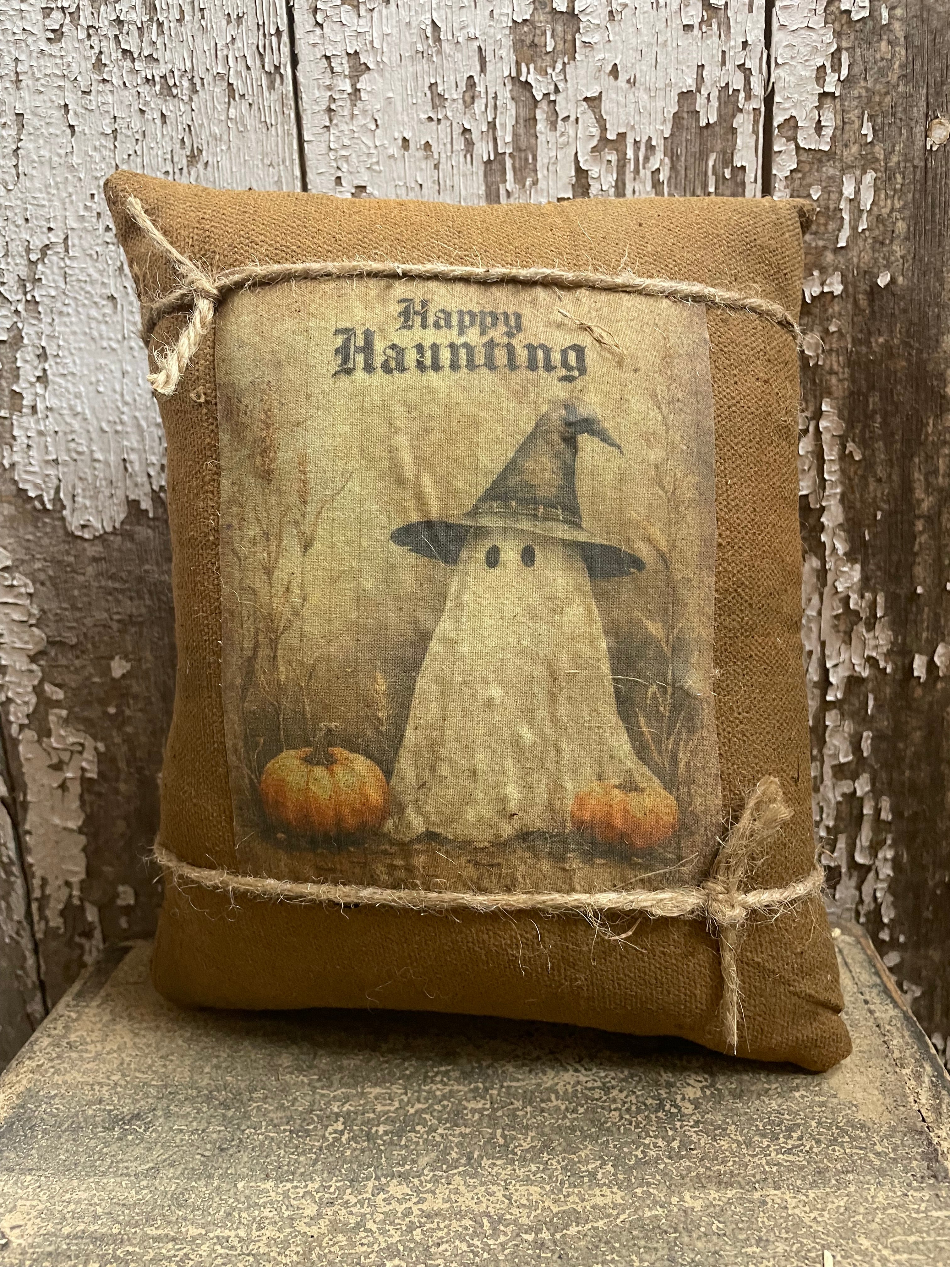 Small Primitive Fall Feedsac Pillow 10x8