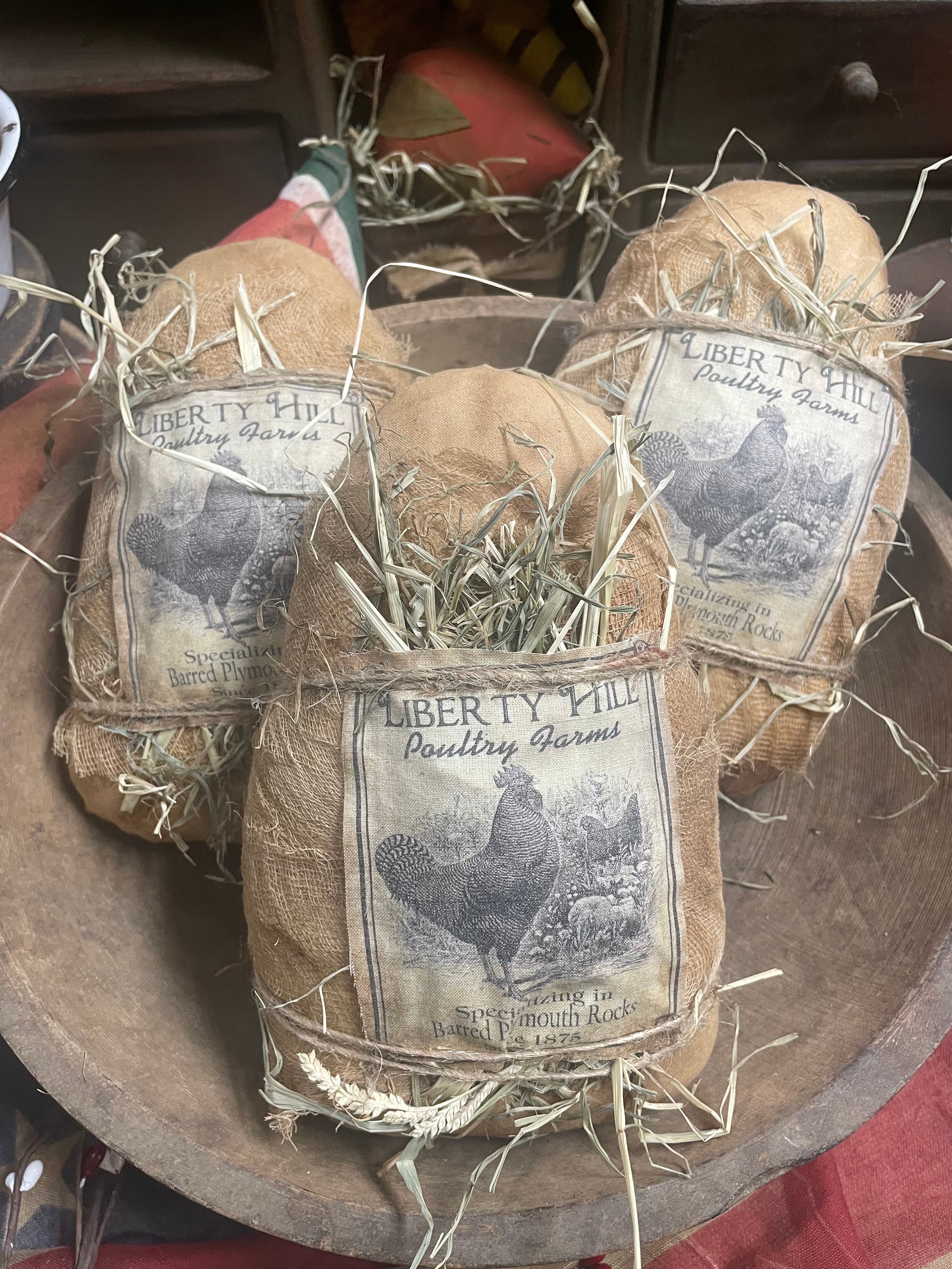Primitive Farm Fresh Egg With Print 7x5