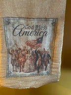 Primitive Decorative Americana Flour Sac Towel With Picture 28x29