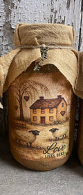 Primitive Valentines Jar With Picture And Keys 6x4