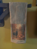 Primitive Decorative Fall Flour Sac Towel With Picture 28x29