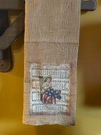 Primitive Decorative Americana Flour Sac Towel With Picture 28x29