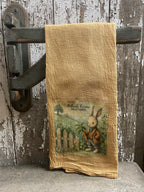 Primitive Decorative Easter Flour Sac Towel With Picture 28x29