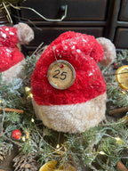 Primitive Christmas Grungy Santa Hat Ornament 5x3