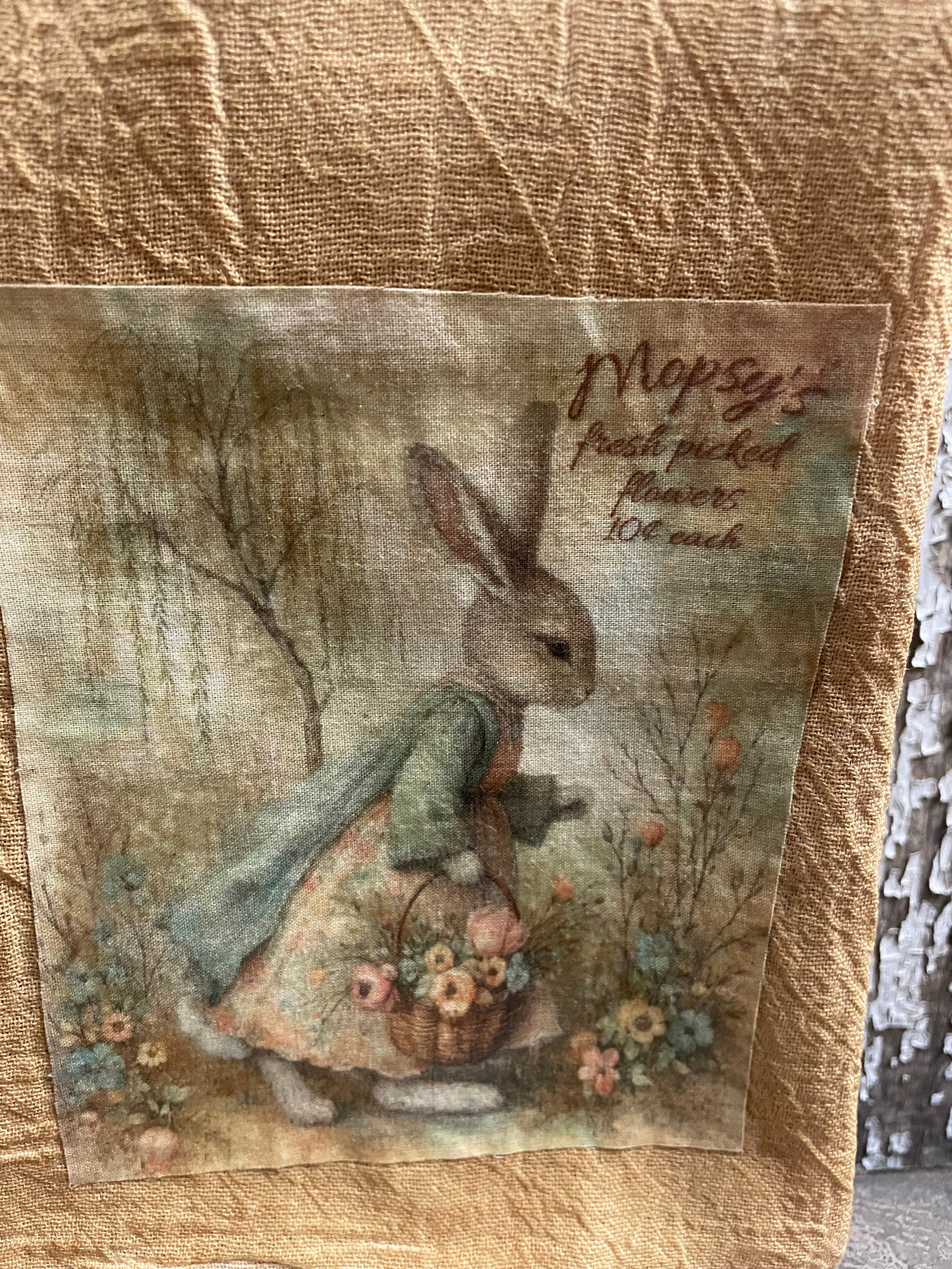 Primitive Decorative Easter Flour Sac Towel With Picture 28x29