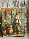 Primitive Easter Grungy Decorative Canvas Print 8x10