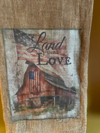 Primitive Decorative Americana Flour Sac Towel With Picture 28x29