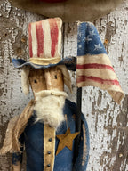 Primitive Sam Doll On Stand 16x5