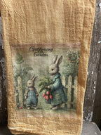 Primitive Decorative Easter Flour Sac Towel With Picture 28x29