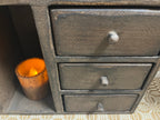 Primitive Wooden Four Drawer Cubby 21x11x7 Brown