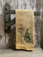 Primitive Decorative Easter Flour Sac Towel With Picture 28x29