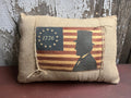 Small Primitive Americana Feedsac Pillow 10x8
