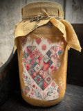 Primitive Valentines Jar With Picture And Keys 6x4