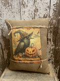 Small Primitive Fall Feedsac Pillow 10x8