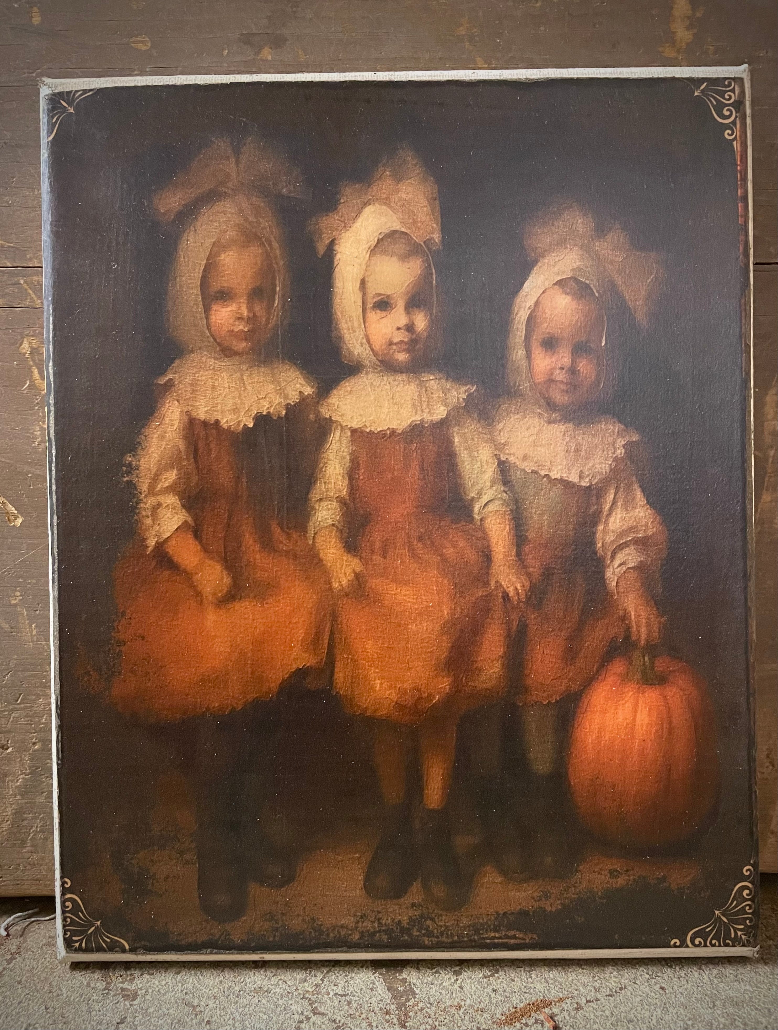 Primitive Fall Grungy Decorative Canvas Print 8x10