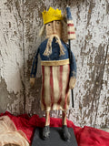 Primitive Lady Liberty Doll On Stand 15x5