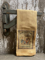 Primitive Decorative Easter Flour Sac Towel With Picture 28x29