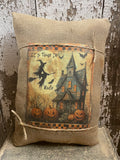 Small Primitive Fall Feedsac Pillow 10x8