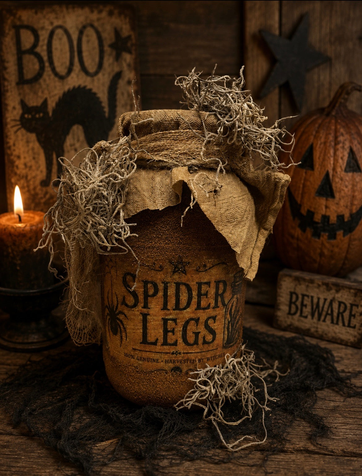 Primitive Fall Pantry Jar 6x4