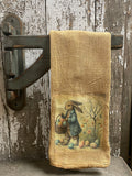 Primitive Decorative Easter Flour Sac Towel With Picture 28x29