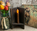 Primitive Corner Sconce With Candle 9x3x4 Black