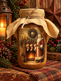 Primitive Winter Pantry Jar 6x4
