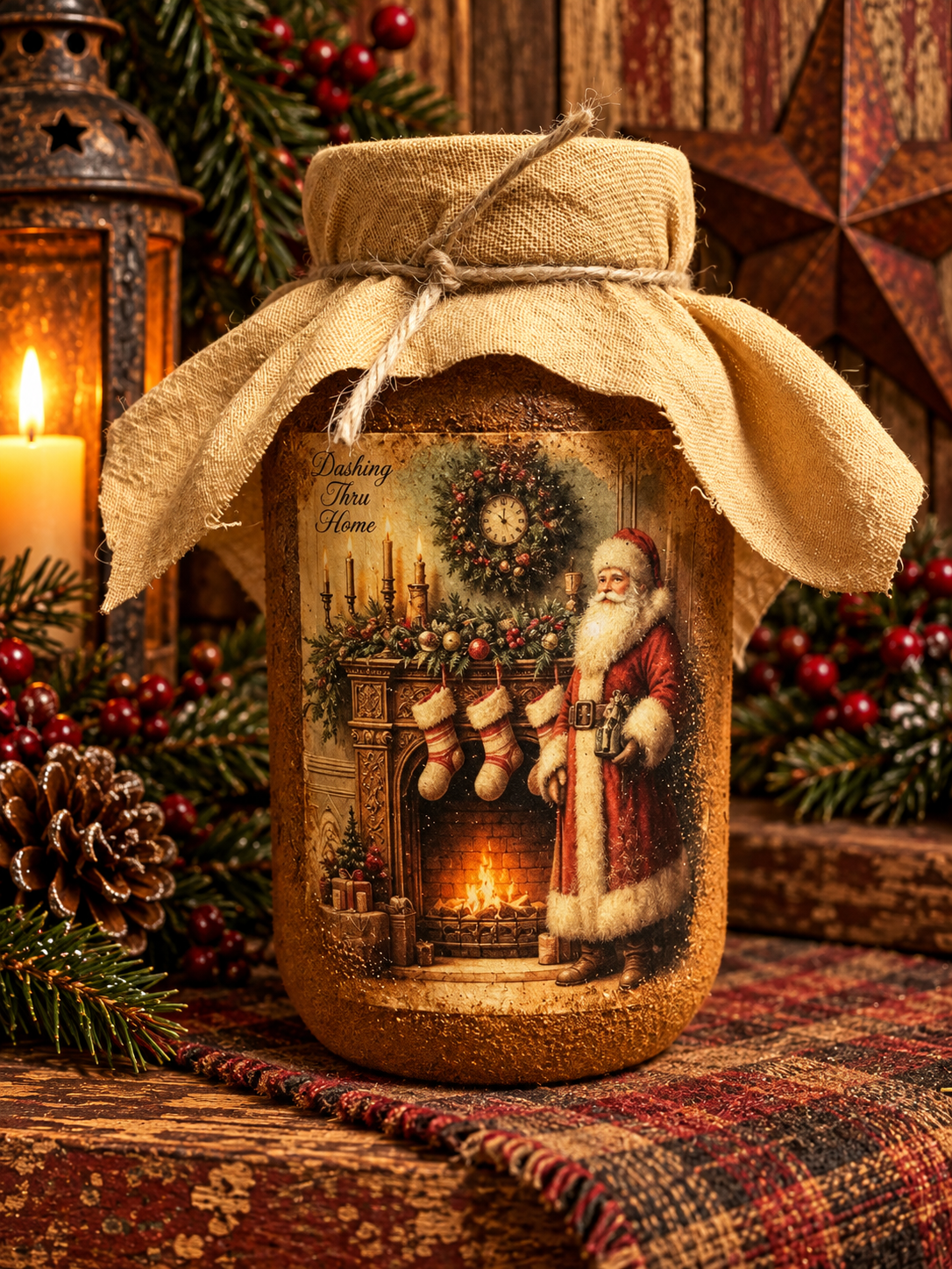 Primitive Winter Pantry Jar 6x4