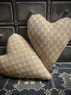 Primitive Handmade Valentines Coverlet Heart Mustard 10x9