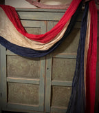 3 Yards of Grungy Stained Primitive Americana Red White Blue Cheesecloth for Decorating