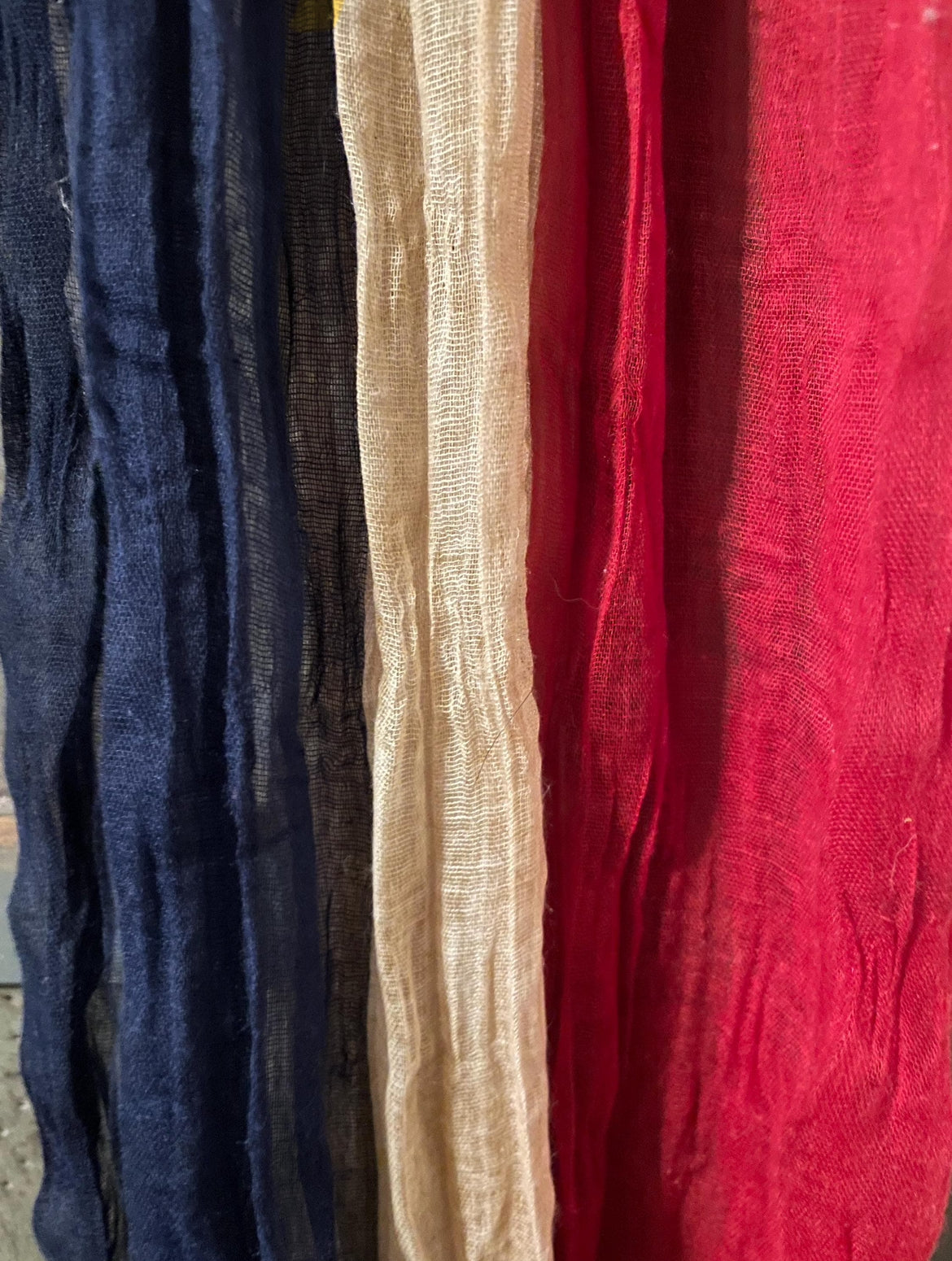 3 Yards of Grungy Stained Primitive Americana Red White Blue Cheesecloth for Decorating