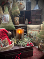 Primitive Corner Sconce With Candle 9x3x4 Antique White