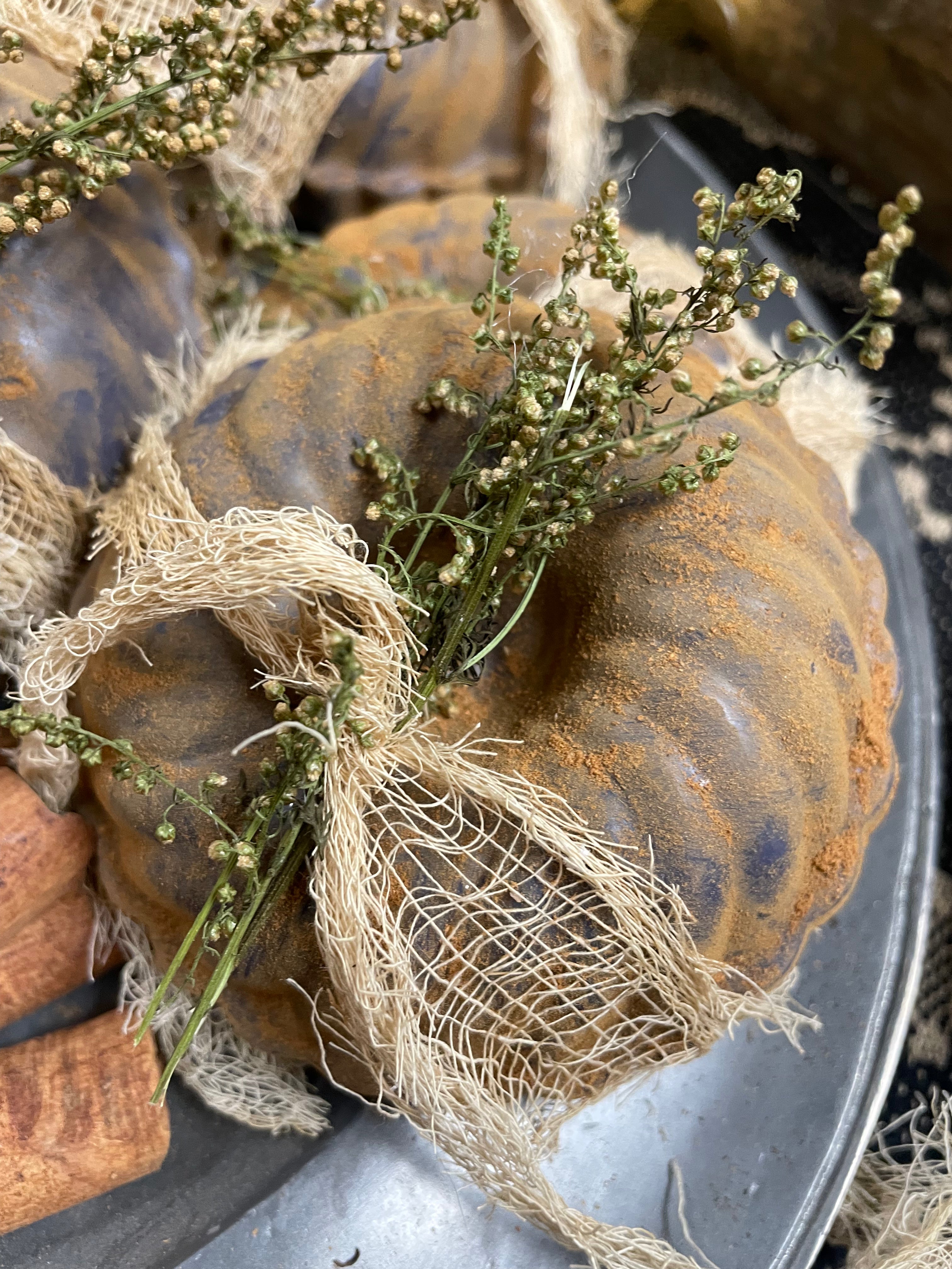 3 Primitive Blackened Wax Pantry Cake Bowl Fillers 4x4