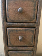 Primitive Wooden 3 Drawer Spice Box 15x4x3 Mustard Over Black