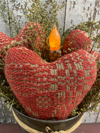 Primitive Valentines Coverlet Hearts In Antique Bundt Mold Gathering 12x10