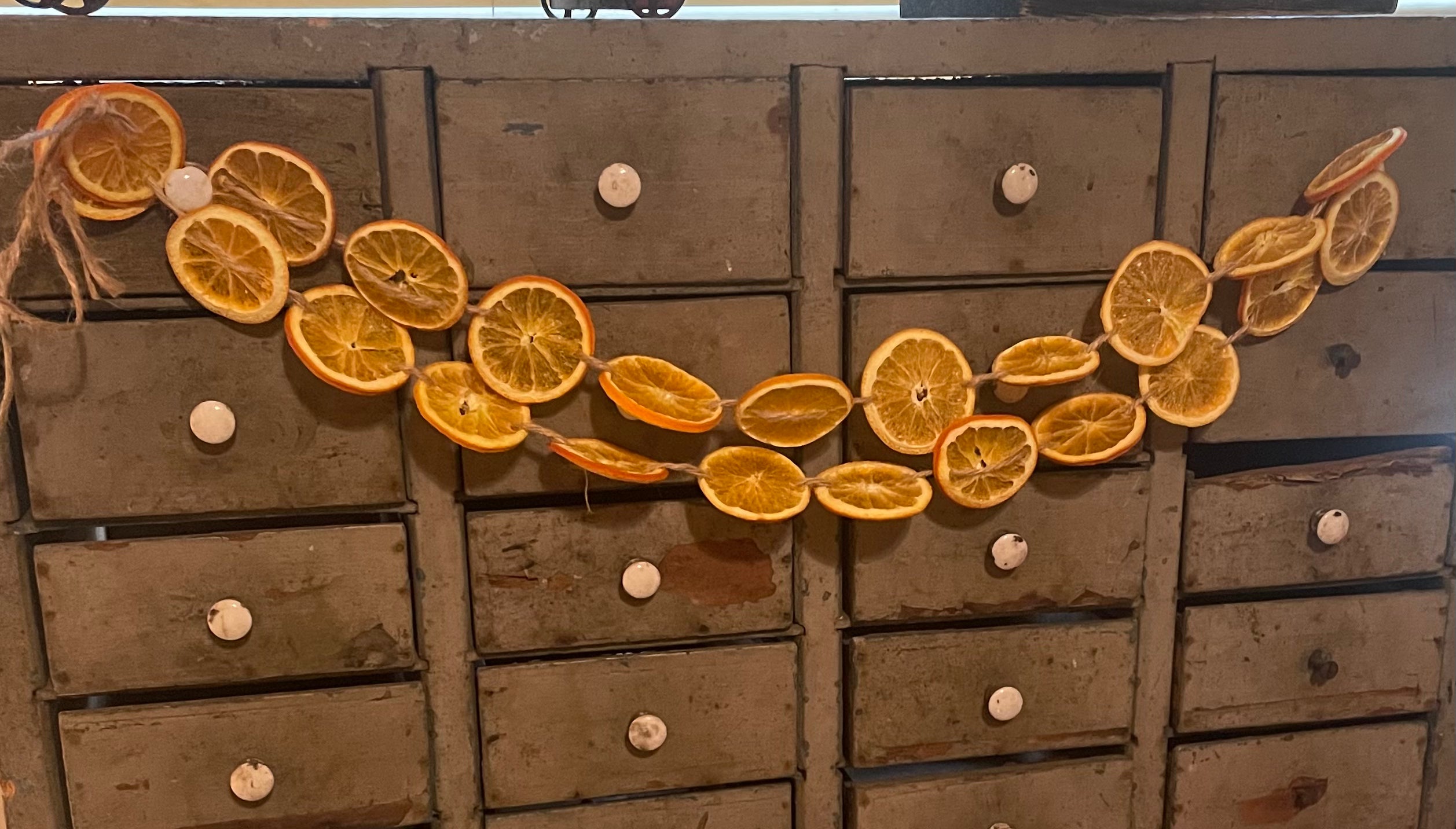 Primitive Dried Orange Slice Garlands 2-6 Foot