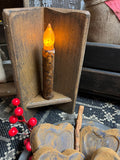 Primitive Corner Sconce With Candle 9x3x4 Mustard Over Black